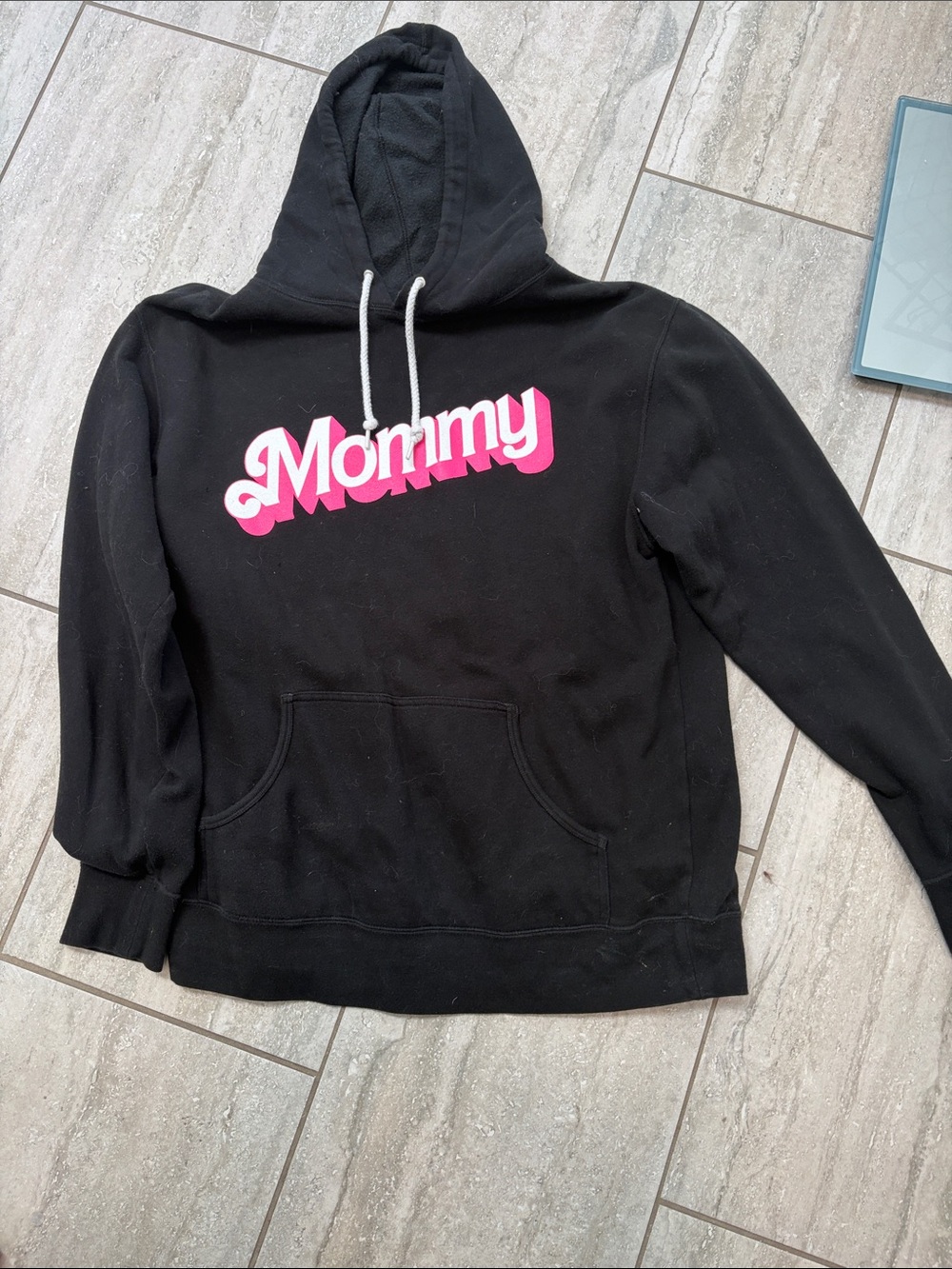 Black Hoodie with Pink "Mommy" Script